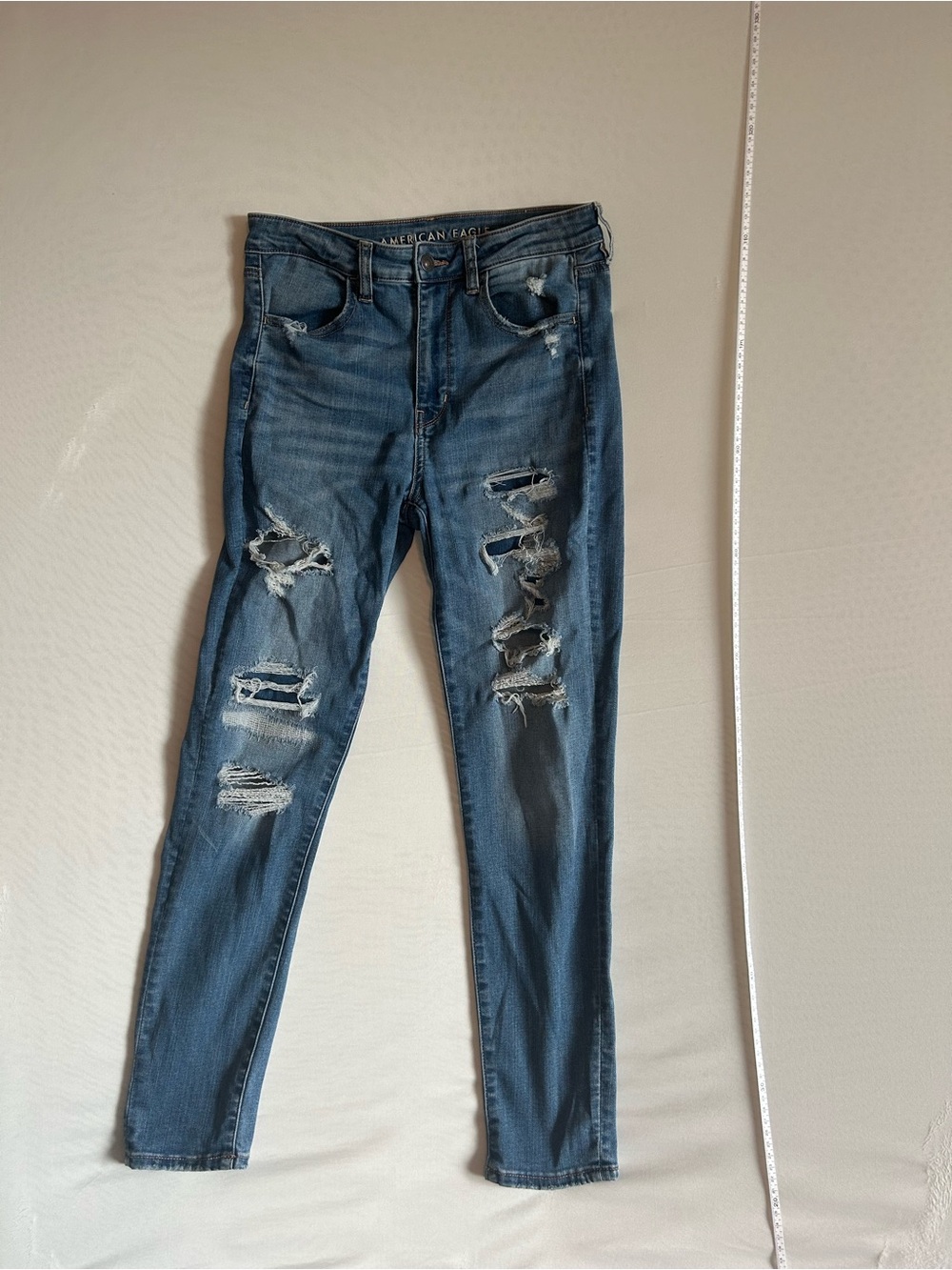 American Eagle Outfitters Ripped Skinny Jeans - Dark Blue